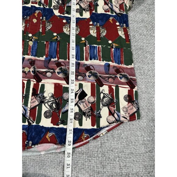 Vintage Natural Issue Shirt Mens Extra‎ Large Red Blue Golf All Over Print - Picture 7 of 9